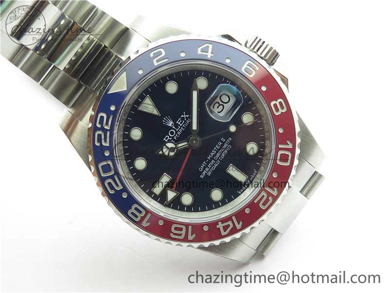 Bright GMT Master II 126719 BLRO Red Blue Ceramic 316L Steel ROF Best Edition Blue Dial on SS Bracelet A 2657