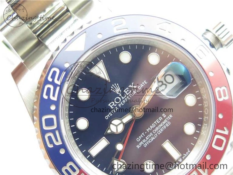 Bright GMT Master II 126719 BLRO Red Blue Ceramic 316L Steel ROF Best Edition Blue Dial on SS Bracelet A 2657