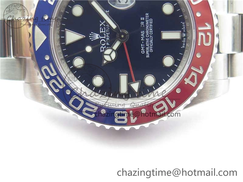 Bright GMT Master II 126719 BLRO Red Blue Ceramic 316L Steel ROF Best Edition Blue Dial on SS Bracelet A 2657