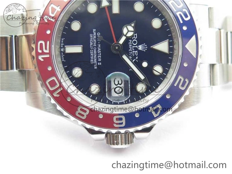 Bright GMT Master II 126719 BLRO Red Blue Ceramic 316L Steel ROF Best Edition Blue Dial on SS Bracelet A 2657