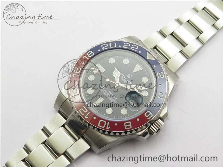 Bright GMT Master II 126719 BLRO Red Blue Ceramic 316L Steel ROF Best Edition Blue Dial on SS Bracelet A 2657