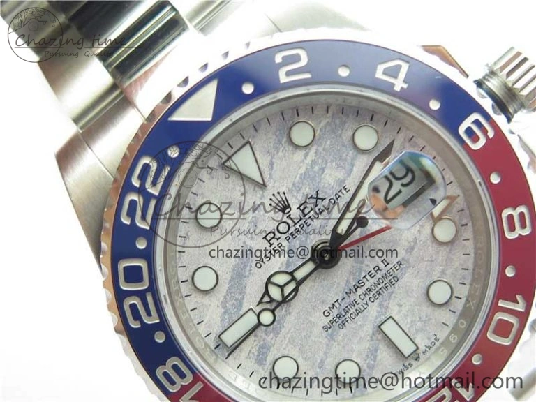 GMT Master II 126719 BLRO Red Blue Ceramic 316L Steel ROF Best Edition Meteorite Dial on SS Bracelet A SportInspired 2660