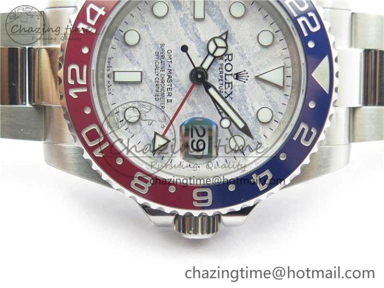 GMT Master II 126719 BLRO Red Blue Ceramic 316L Steel ROF Best Edition Meteorite Dial on SS Bracelet A SportInspired 2660
