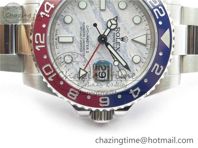 GMT Master II 126719 BLRO Red Blue Ceramic 316L Steel ROF Best Edition Meteorite Dial on SS Bracelet A SportInspired 2660