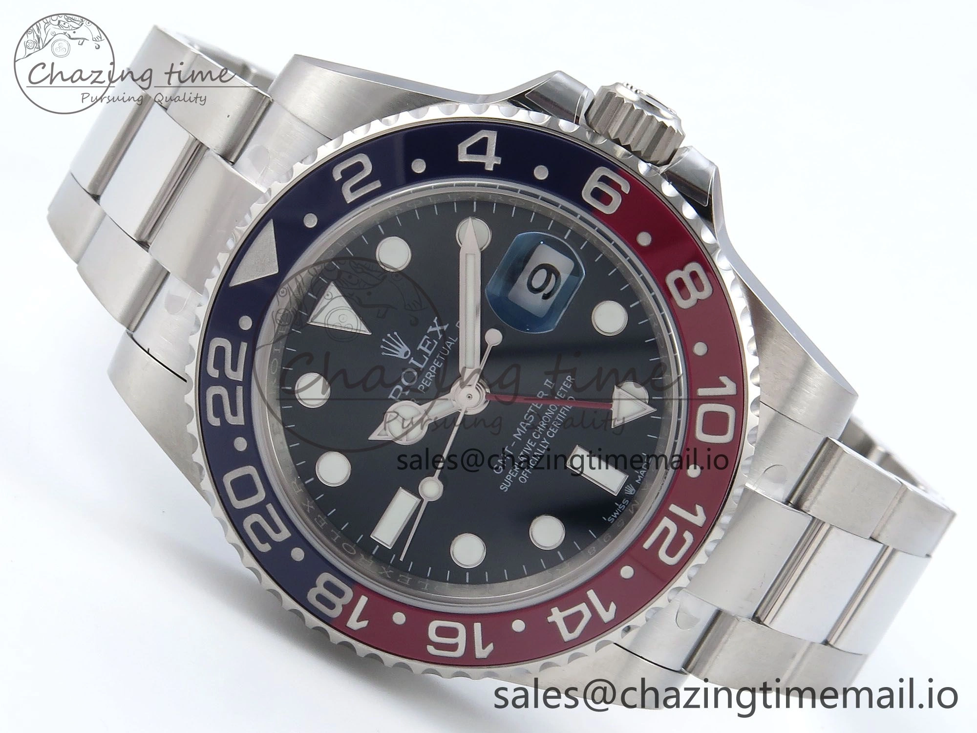 GMT-Master II 126719 BLRO Red Blue Ceramic 904L Steel EWE 1:1 Best Edition Blue Dial on Oyster Strap EWE3285 V Vibrant 815