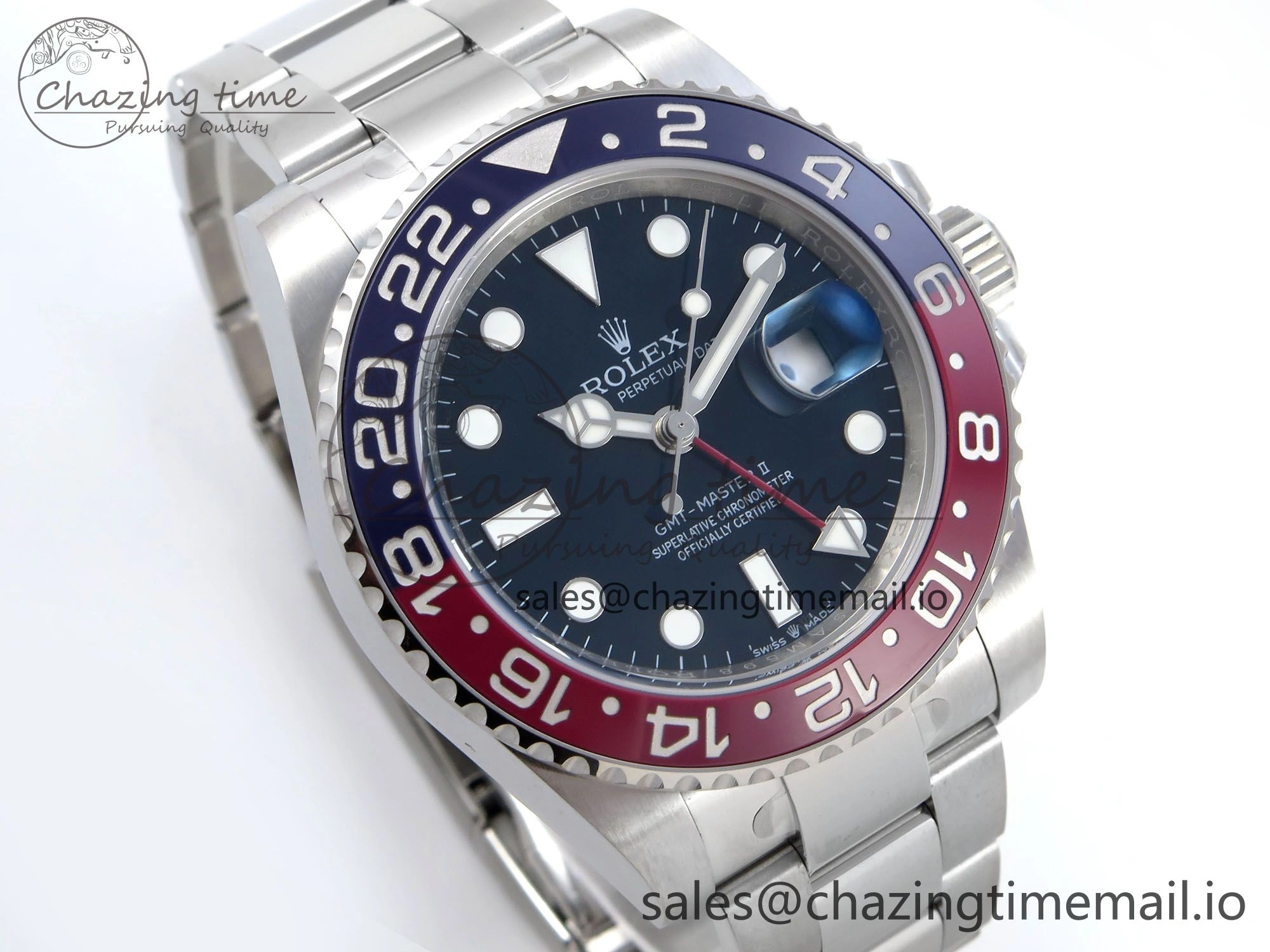 GMT-Master II 126719 BLRO Red Blue Ceramic 904L Steel EWE 1:1 Best Edition Blue Dial on Oyster Strap EWE3285 V Vibrant 815