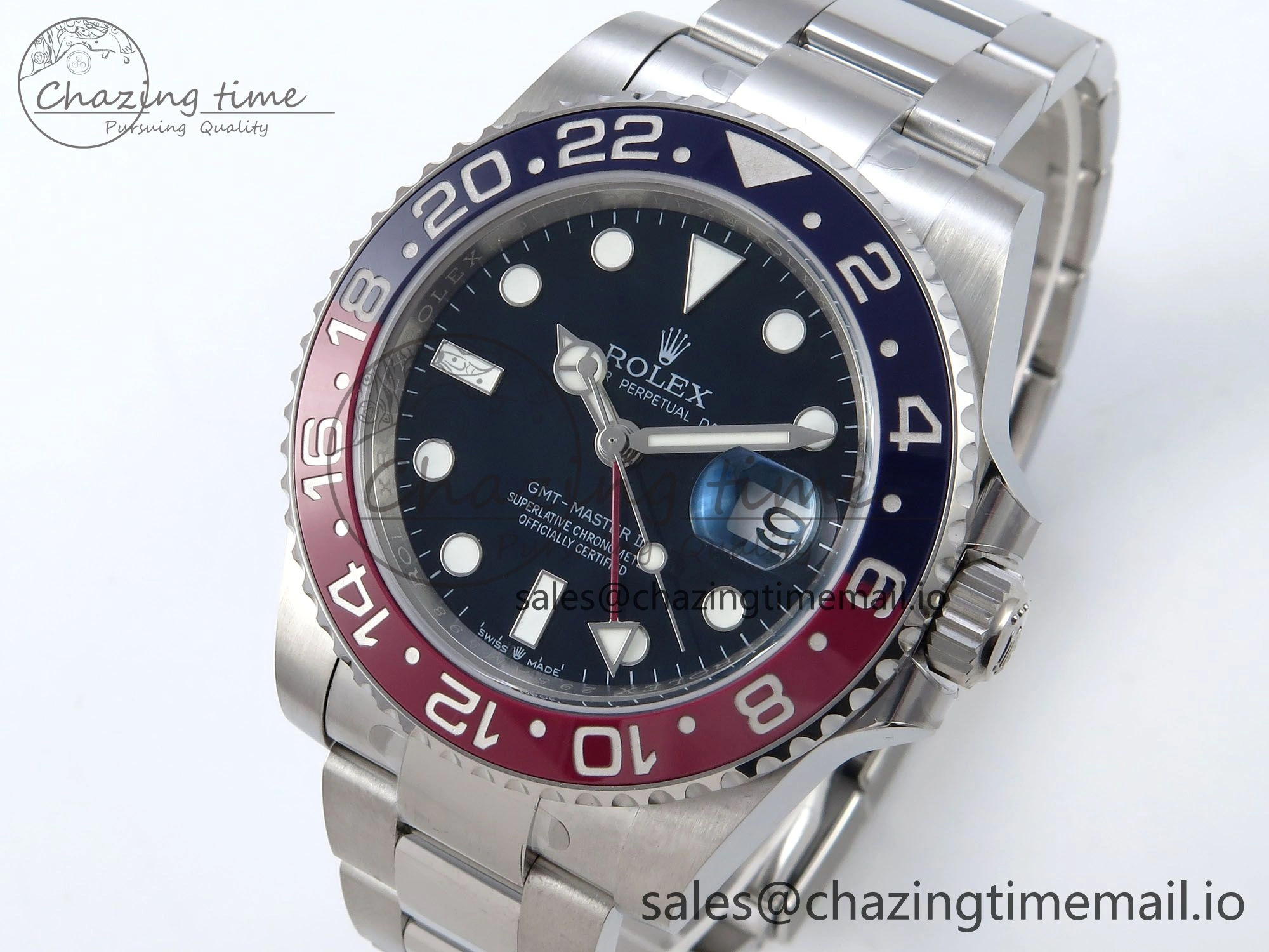 GMT-Master II 126719 BLRO Red Blue Ceramic 904L Steel EWE 1:1 Best Edition Blue Dial on Oyster Strap EWE3285 V Vibrant 815
