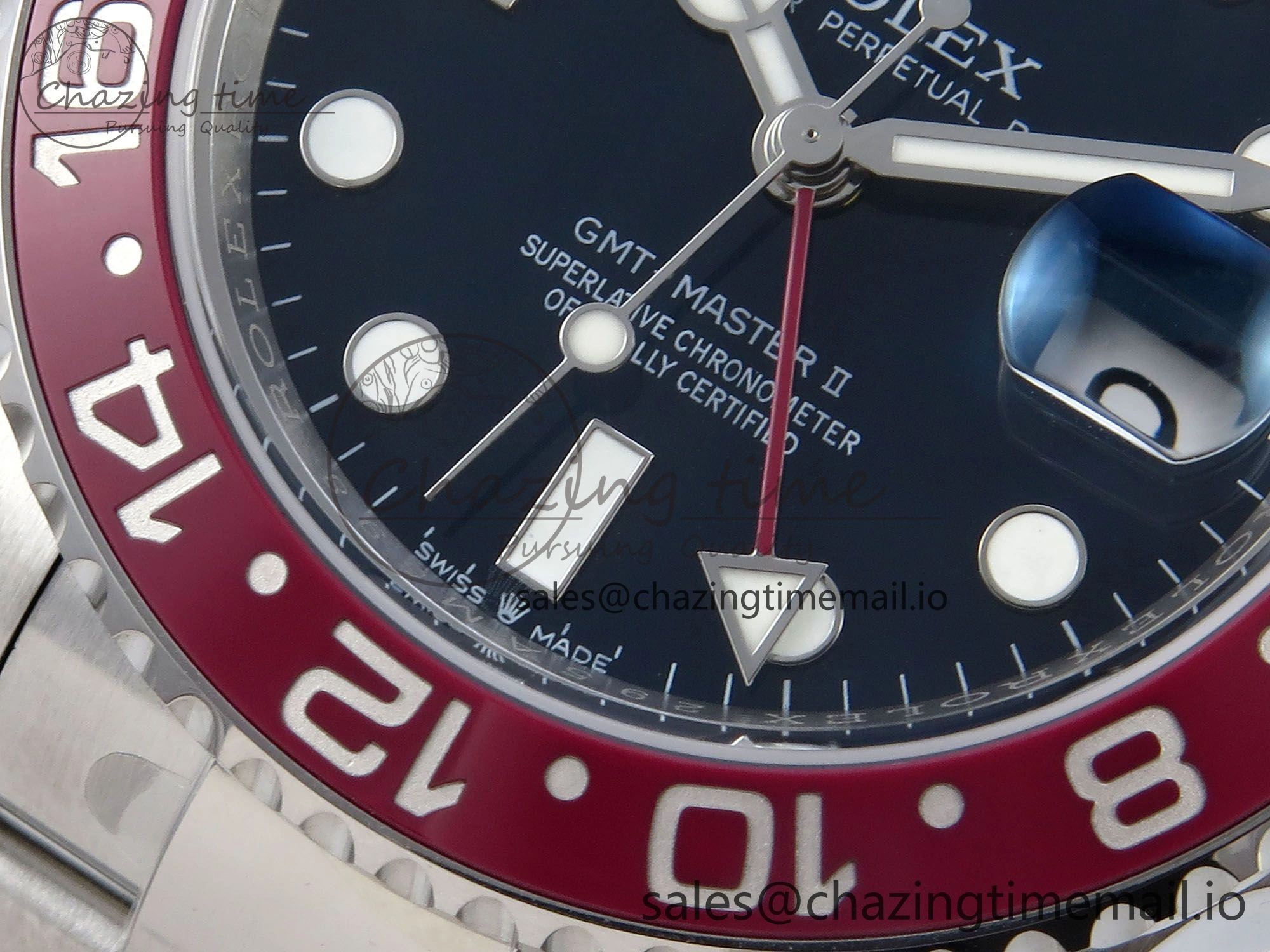 GMT-Master II 126719 BLRO Red Blue Ceramic 904L Steel EWE 1:1 Best Edition Blue Dial on Oyster Strap EWE3285 V Vibrant 815