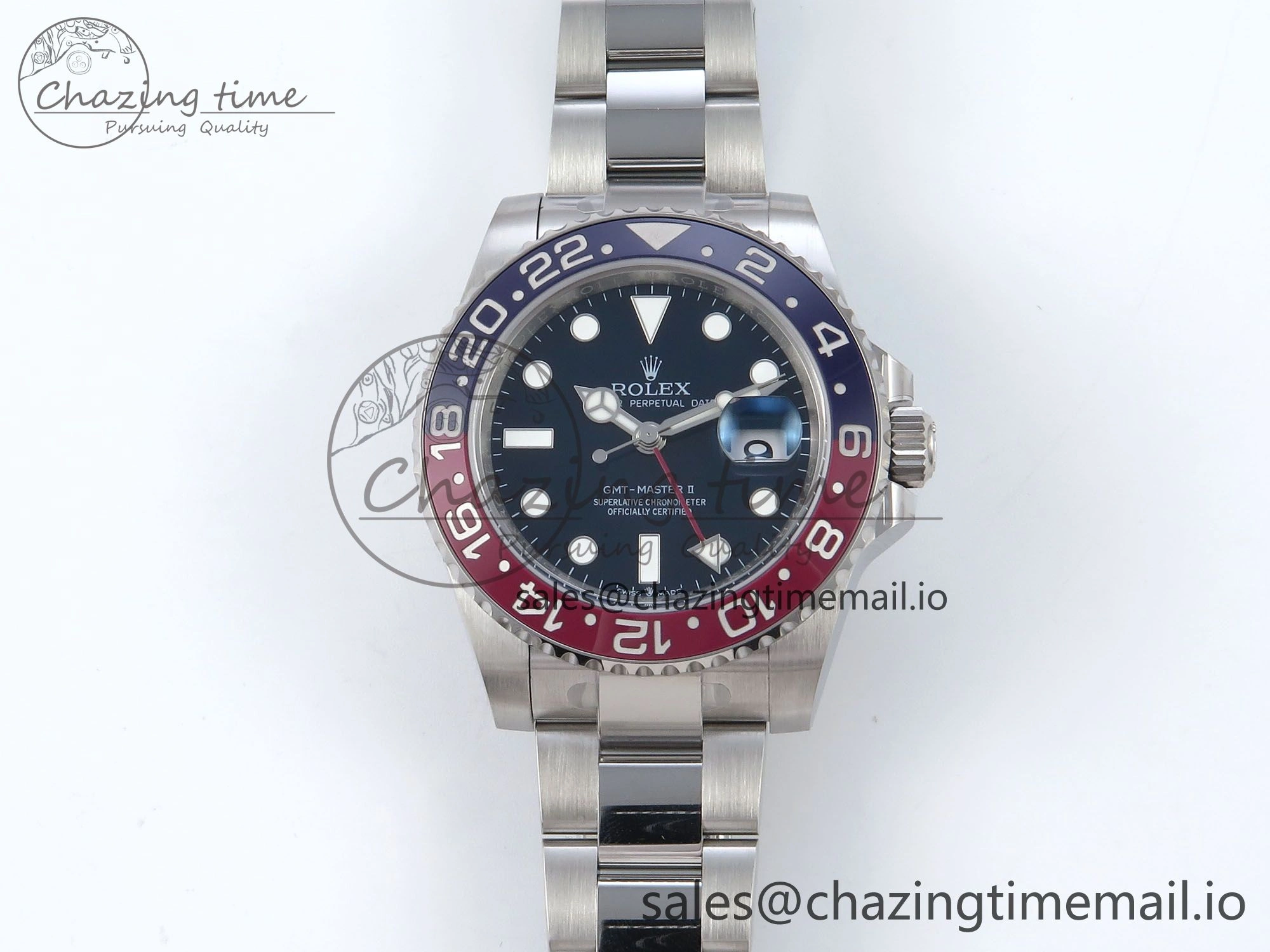 GMT-Master II 126719 BLRO Red Blue Ceramic 904L Steel EWE 1:1 Best Edition Blue Dial on Oyster Strap EWE3285 V Vibrant 815
