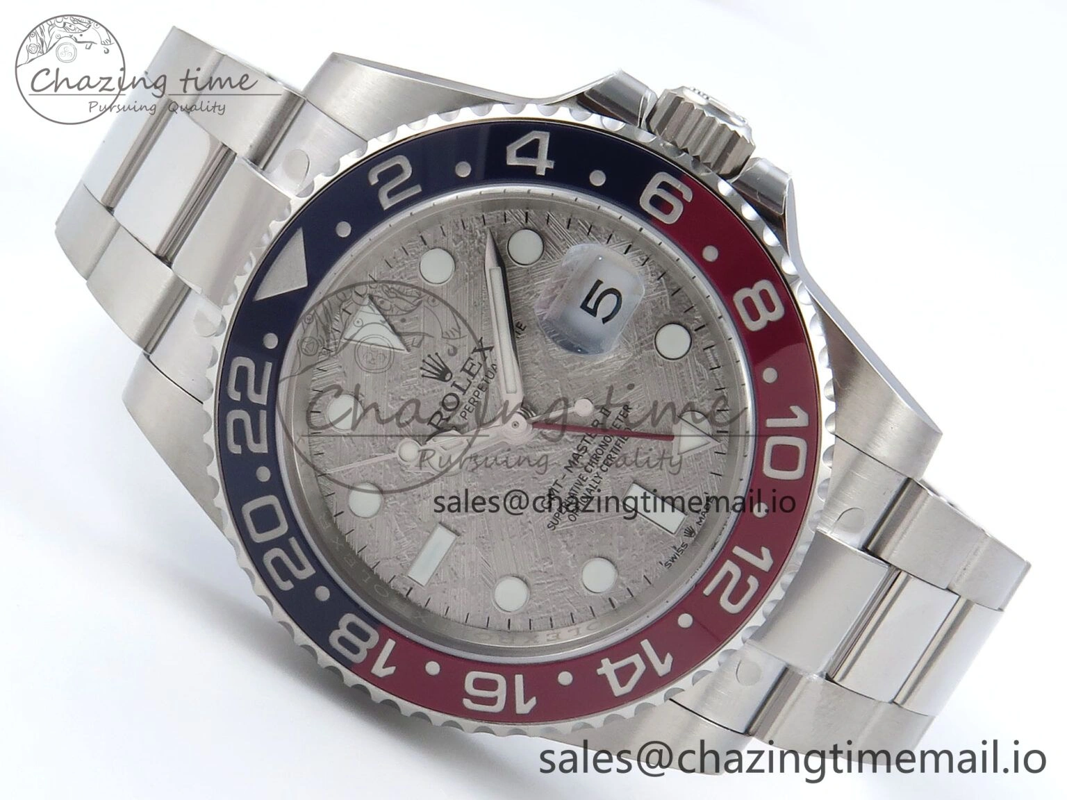 GoodFit GMT-Master II 126719 BLRO Red Blue Ceramic 904L Steel EWE 1:1 Best Edition Meteorite on Oyster Strap EWE3285 V 813