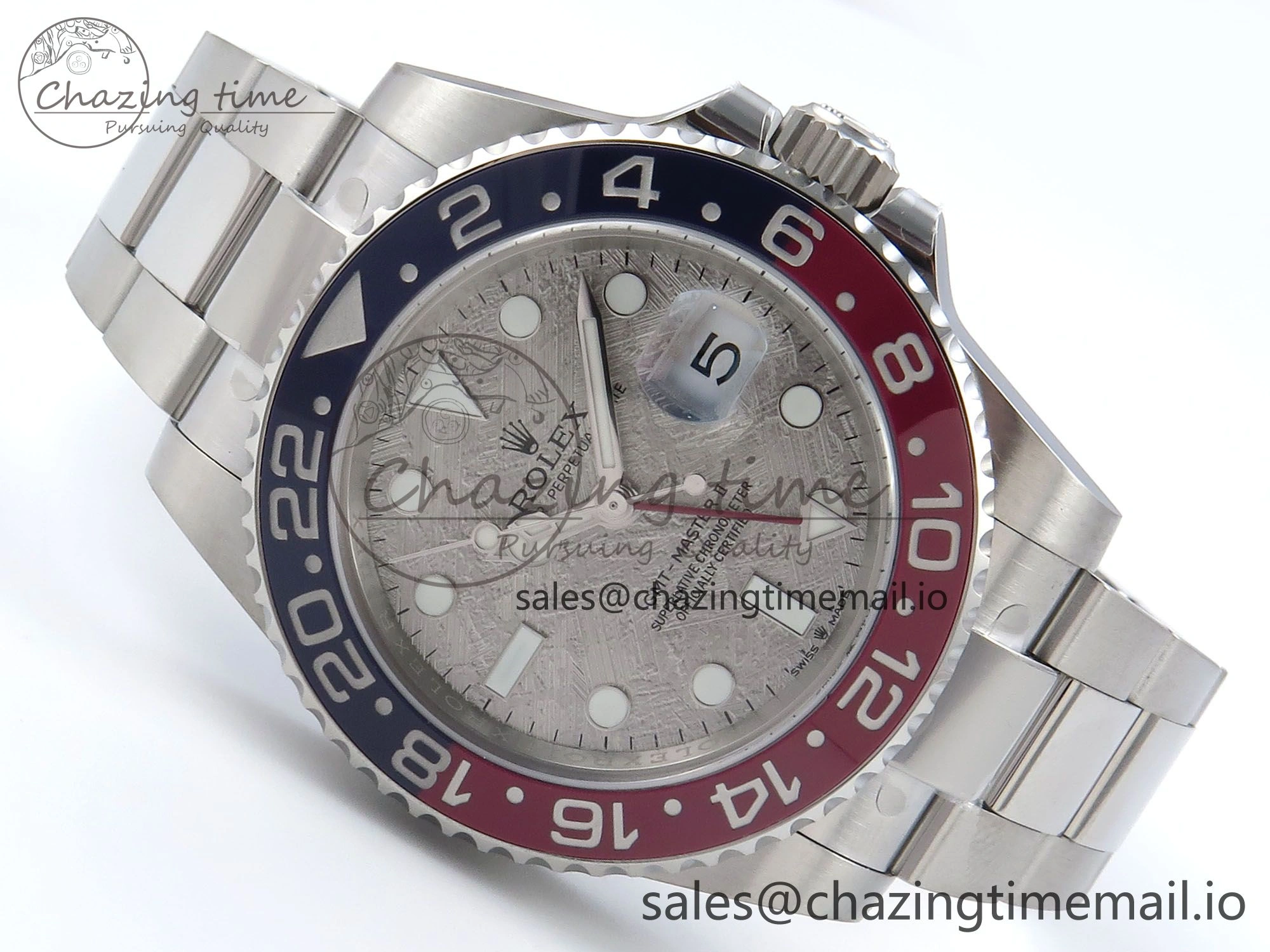 GoodFit GMT-Master II 126719 BLRO Red Blue Ceramic 904L Steel EWE 1:1 Best Edition Meteorite on Oyster Strap EWE3285 V 813