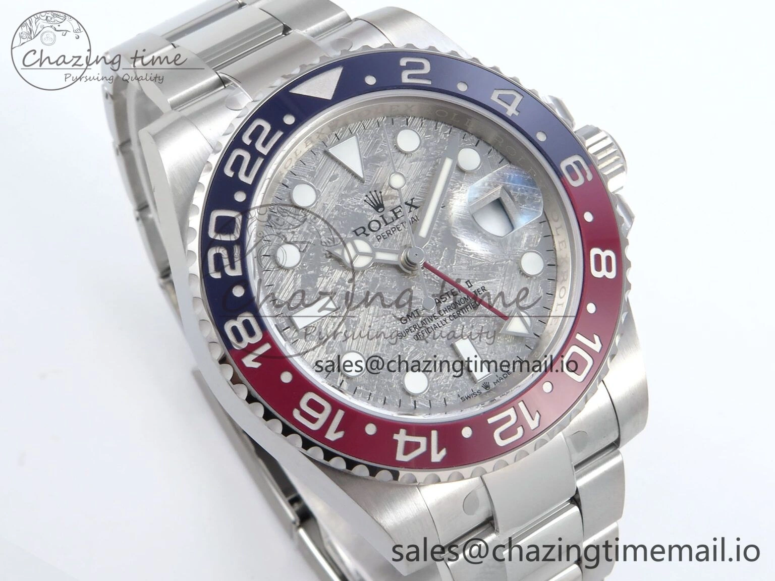 GoodFit GMT-Master II 126719 BLRO Red Blue Ceramic 904L Steel EWE 1:1 Best Edition Meteorite on Oyster Strap EWE3285 V 813