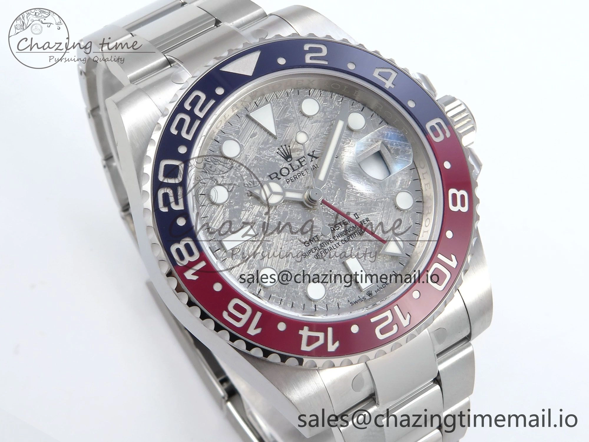 GoodFit GMT-Master II 126719 BLRO Red Blue Ceramic 904L Steel EWE 1:1 Best Edition Meteorite on Oyster Strap EWE3285 V 813