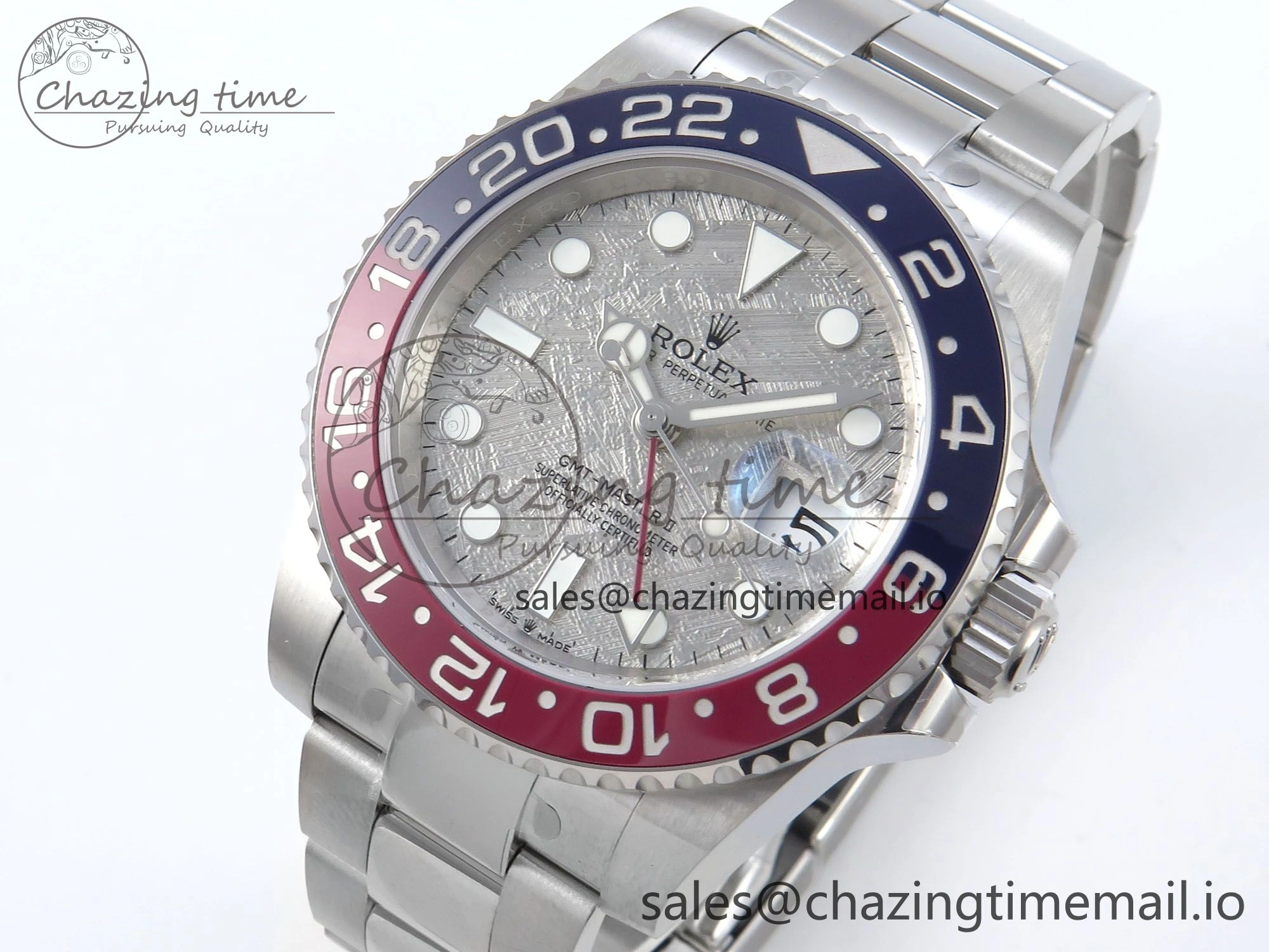 GoodFit GMT-Master II 126719 BLRO Red Blue Ceramic 904L Steel EWE 1:1 Best Edition Meteorite on Oyster Strap EWE3285 V 813