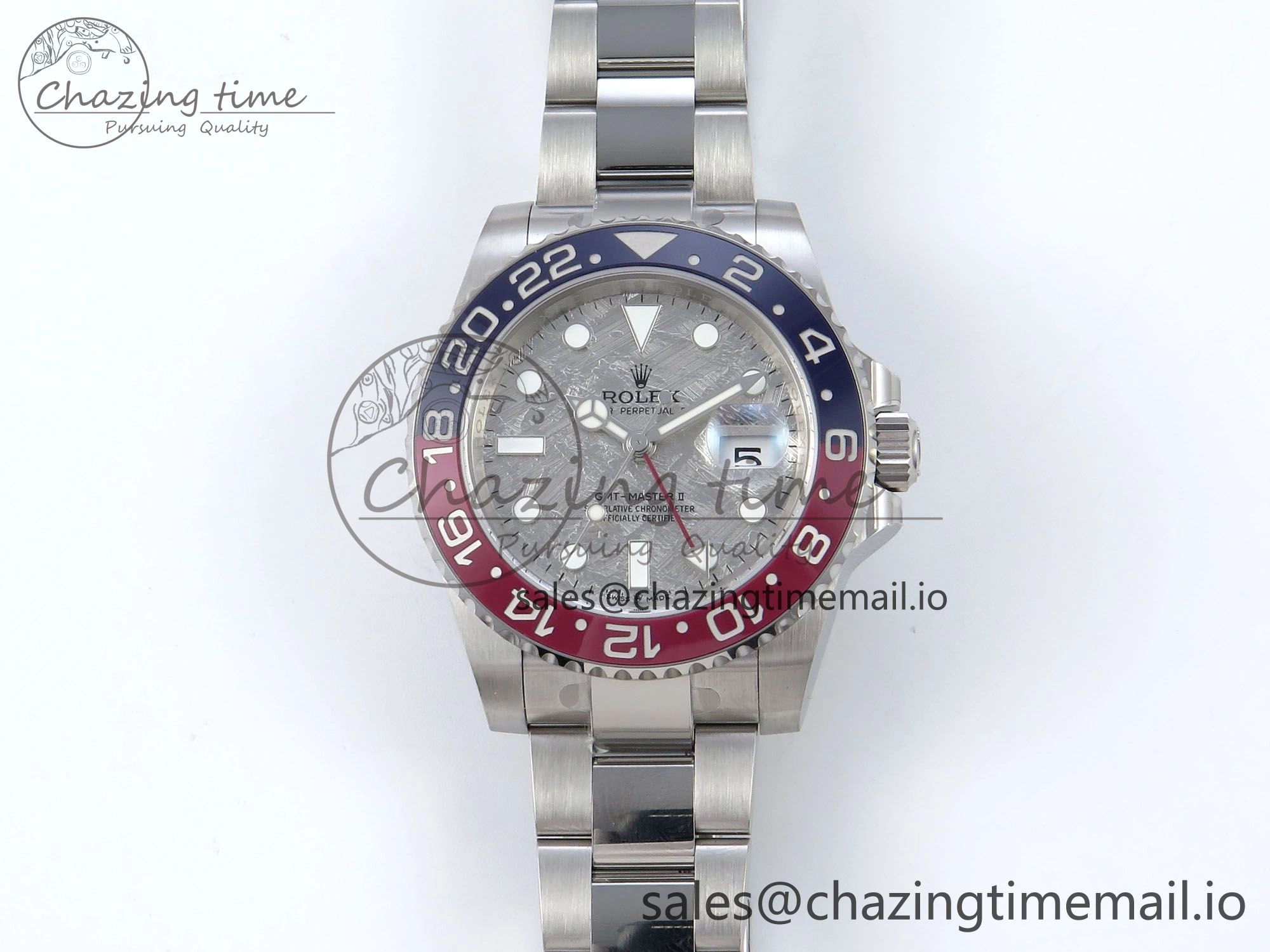 GoodFit GMT-Master II 126719 BLRO Red Blue Ceramic 904L Steel EWE 1:1 Best Edition Meteorite on Oyster Strap EWE3285 V 813