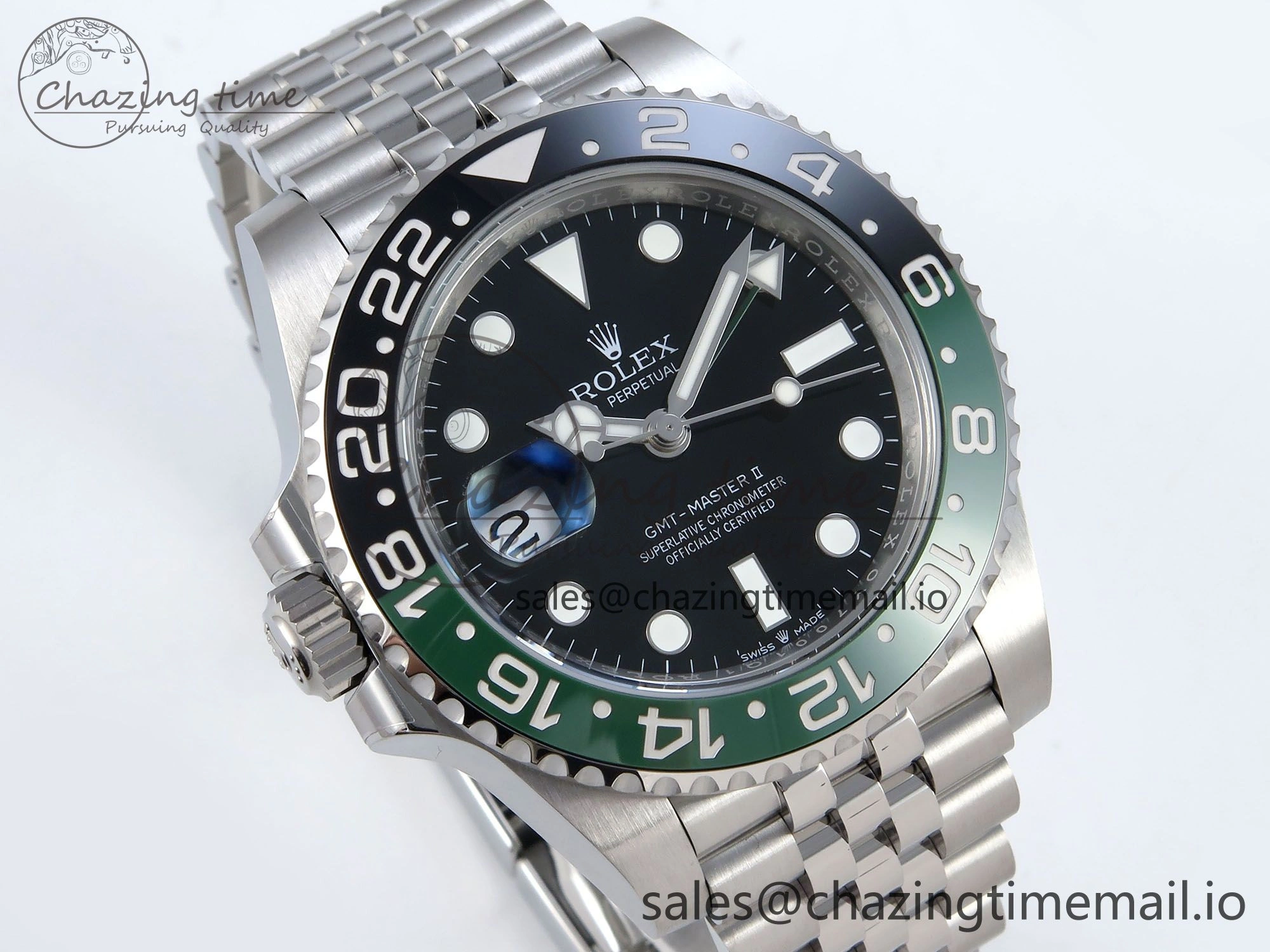 GMT Master II 126720 VTNR LHD 904L Steel EWE 1:1 Best Edition on Jubilee Strap EWE3285 V WeatherProof 816