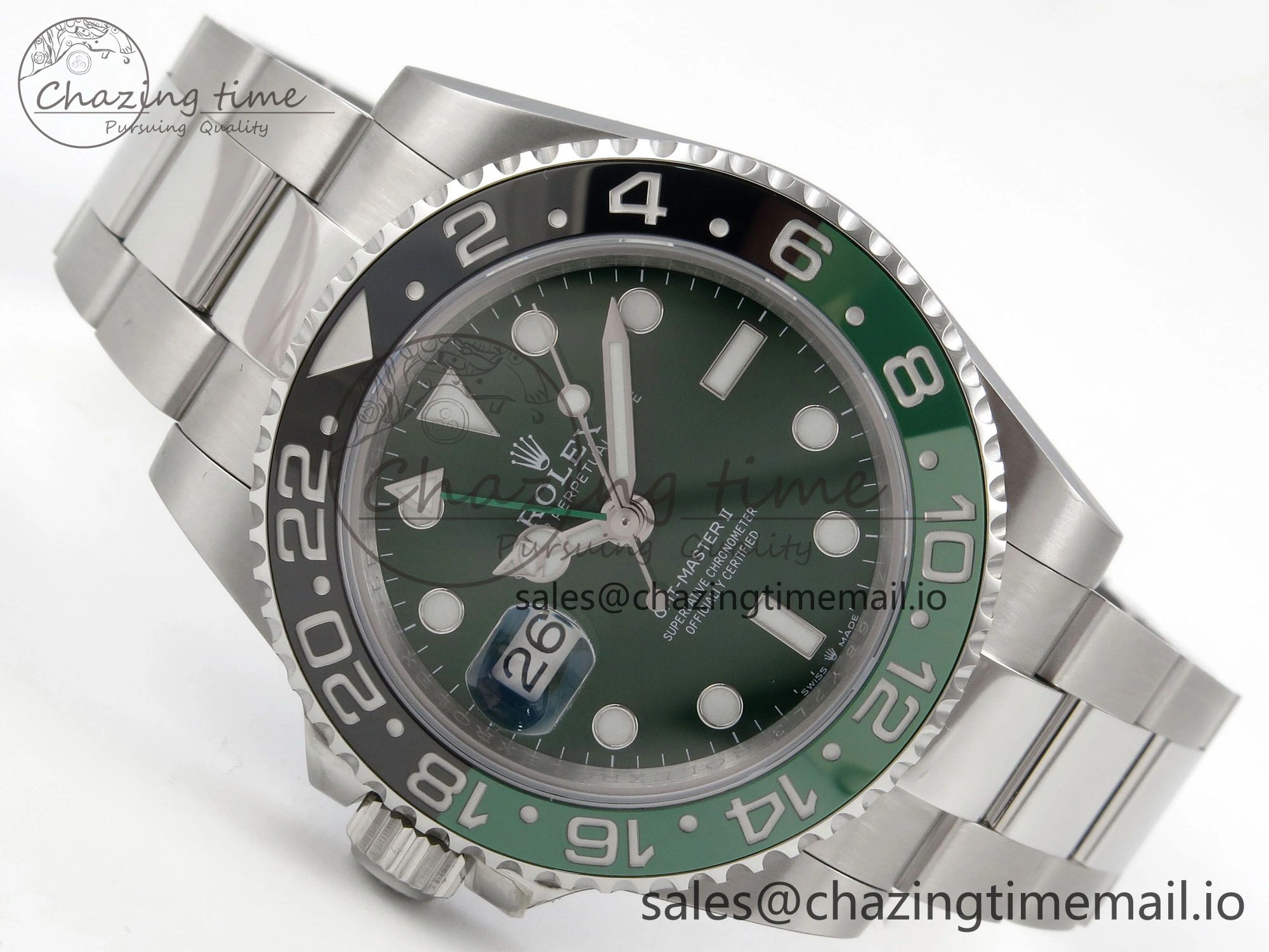 GMT-Master II 126729 VTNR Green Black Ceramic 904L 3EF 1:1 Best Edition on Oyster Strap SH3285 CHS Breathable 55