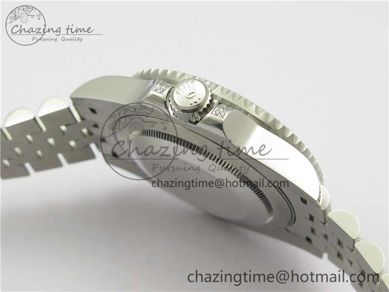 Compact GMT-Master II Red Blue Diamonds Bezel 904L Steel GMF Best Edition Black Dial On Jubilee Bracelet SA3285 CHS V 2578