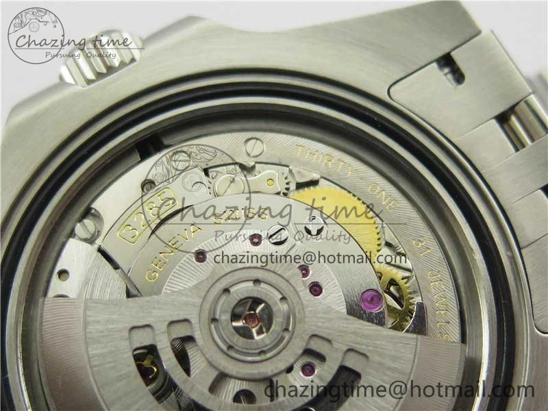 Compact GMT-Master II Red Blue Diamonds Bezel 904L Steel GMF Best Edition Black Dial On Jubilee Bracelet SA3285 CHS V 2578