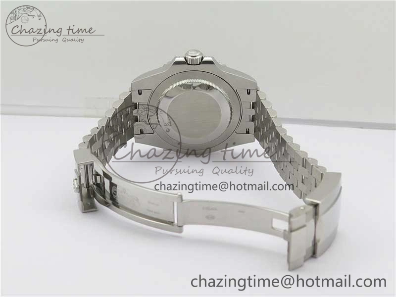 Compact GMT-Master II Red Blue Diamonds Bezel 904L Steel GMF Best Edition Black Dial On Jubilee Bracelet SA3285 CHS V 2578