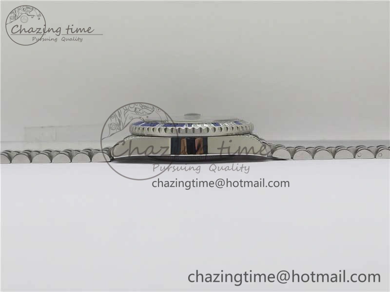 FashionForward GMT-Master II White Blue Diamonds Bezel 904L Steel GMF Best Edition Black Dial On Jubilee Bracelet SA3285 CHS V 2579