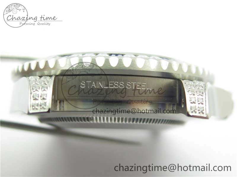 FashionForward GMT-Master II White Blue Diamonds Bezel 904L Steel GMF Best Edition Black Dial On Jubilee Bracelet SA3285 CHS V 2579