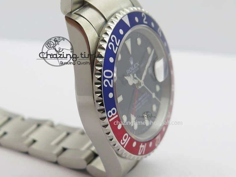 GMT-Master SS Bp-Maker Blue Red Bezel Black Dial On SS Bracelet A TimelessDesign 3762