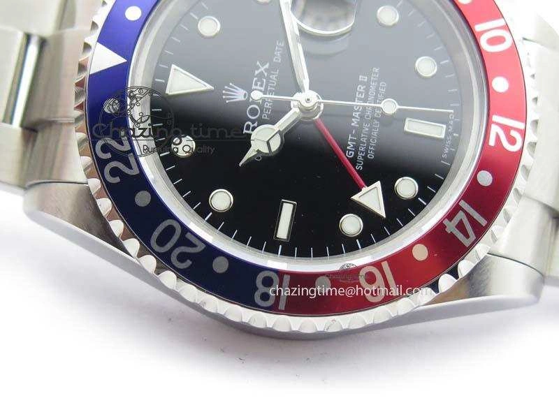 GMT-Master SS Bp-Maker Blue Red Bezel Black Dial On SS Bracelet A TimelessDesign 3762