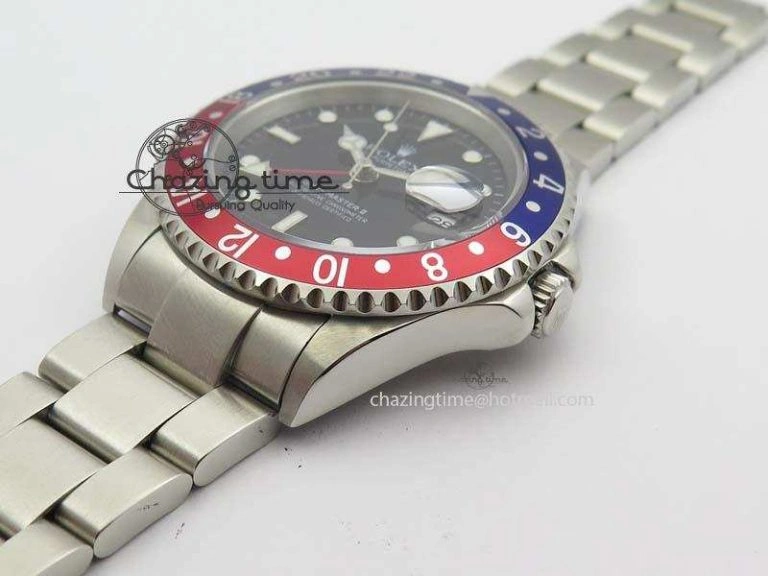 GMT-Master SS Bp-Maker Blue Red Bezel Black Dial On SS Bracelet A TimelessDesign 3762