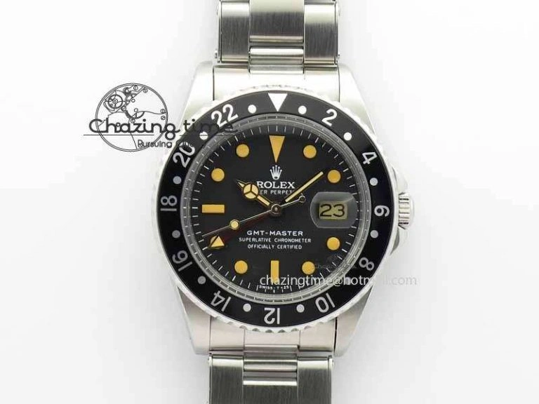 GMT-Master SS Bp-Maker Blue Red Bezel Black Dial On SS Bracelet A TimelessDesign 3762