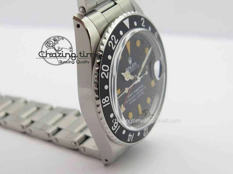 Comfortable GMT-Master Vintage 1675 SS BP Best Edition Black Bezel Patina Markers A 3748