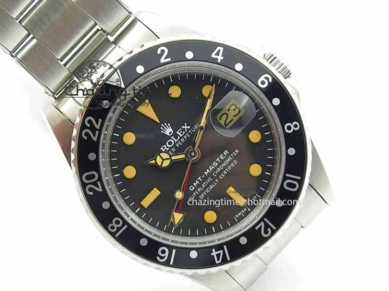 Comfortable GMT-Master Vintage 1675 SS BP Best Edition Black Bezel Patina Markers A 3748