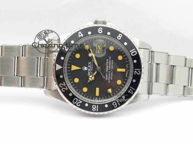 Comfortable GMT-Master Vintage 1675 SS BP Best Edition Black Bezel Patina Markers A 3748