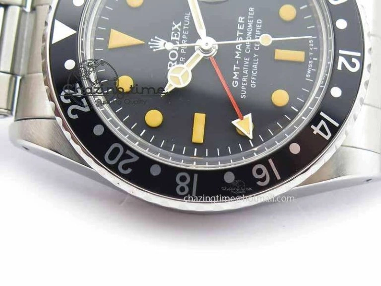 Comfortable GMT-Master Vintage 1675 SS BP Best Edition Black Bezel Patina Markers A 3748