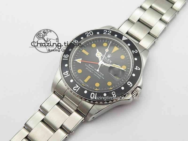 Comfortable GMT-Master Vintage 1675 SS BP Best Edition Black Bezel Patina Markers A 3748