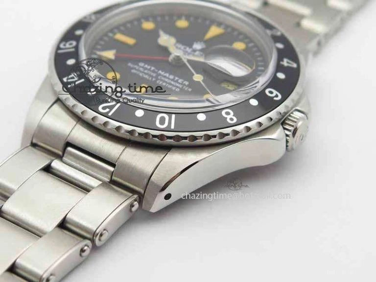 Comfortable GMT-Master Vintage 1675 SS BP Best Edition Black Bezel Patina Markers A 3748