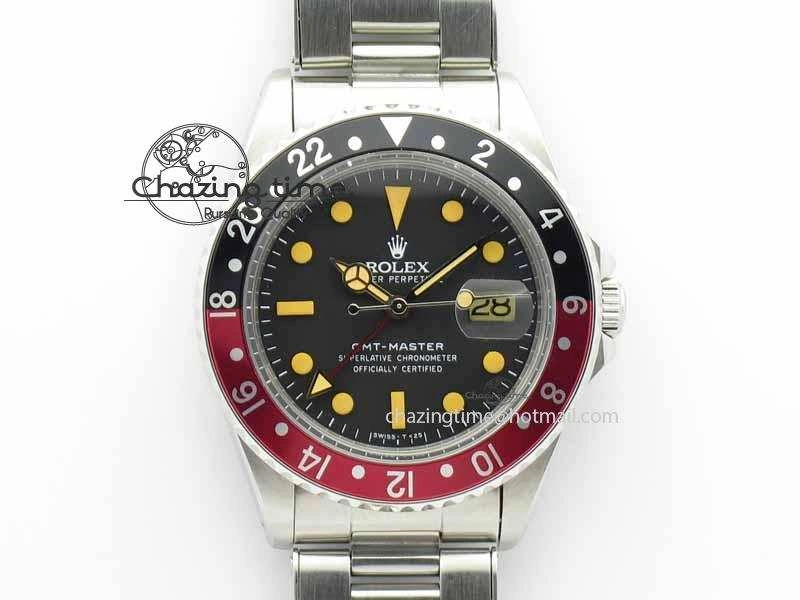 GMT-Master Vintage 1675 SS BP Best Edition Black Red Bezel Patina Markers A Fashionable 3751