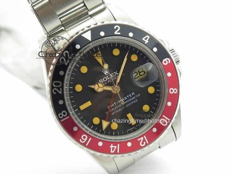 GMT-Master Vintage 1675 SS BP Best Edition Black Red Bezel Patina Markers A Fashionable 3751