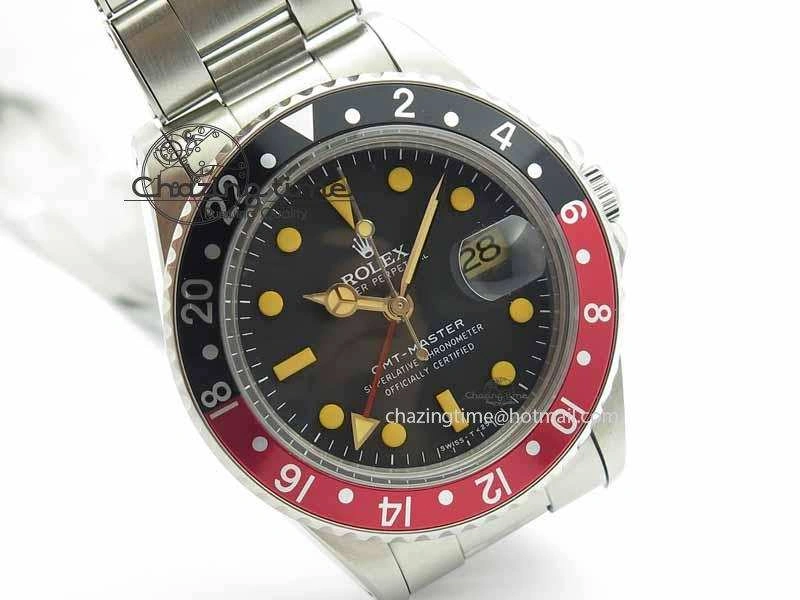 GMT-Master Vintage 1675 SS BP Best Edition Black Red Bezel Patina Markers A Fashionable 3751