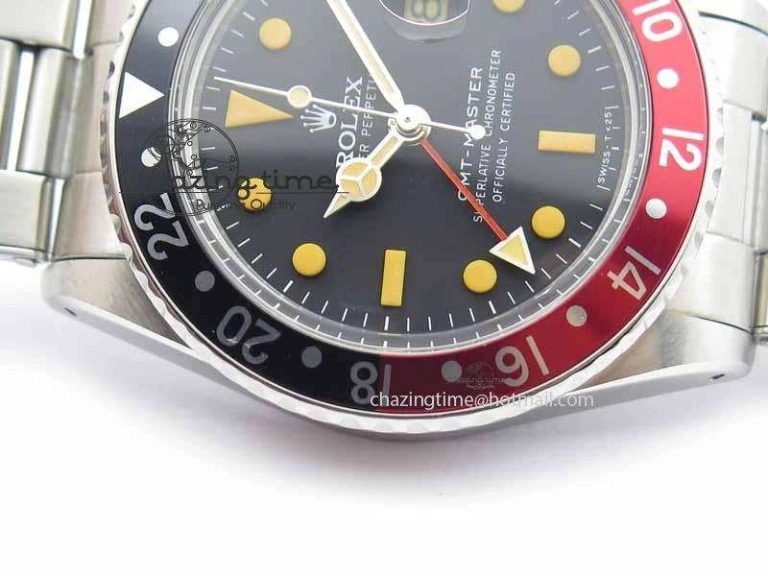 GMT-Master Vintage 1675 SS BP Best Edition Black Red Bezel Patina Markers A Fashionable 3751