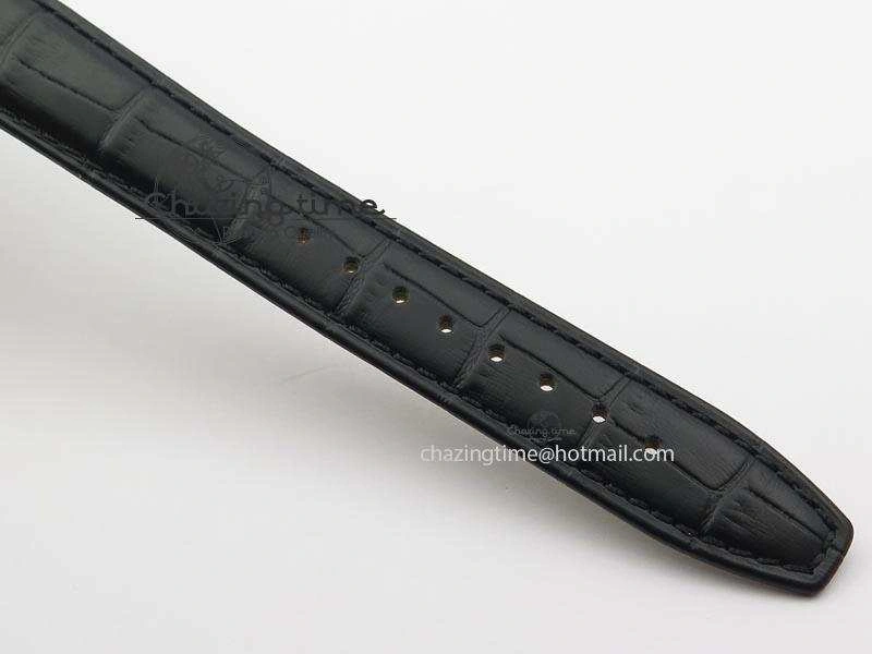 Upgraded GP Moonphase SS Silver Dial Diamond Bezel On Black Leather Strap On Cal.GP033MO 6614