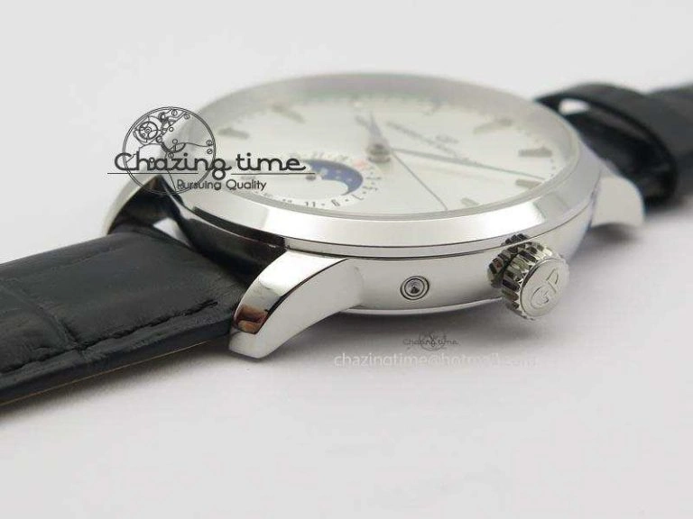 AllSeason GP Moonphase SS Silver Dial On Black Leather Strap On Cal.GP033MO 6611