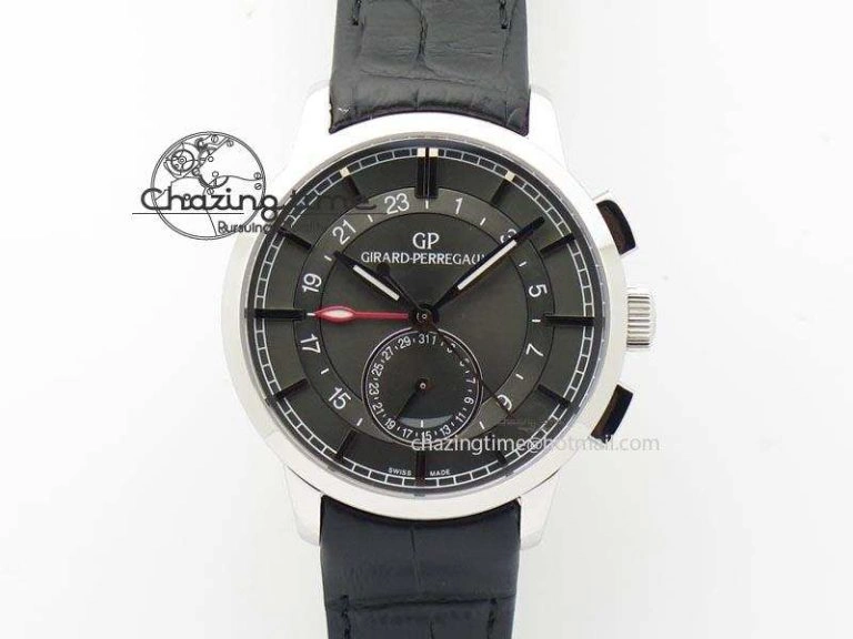 AllSeason GP Moonphase SS Silver Dial On Black Leather Strap On Cal.GP033MO 6611