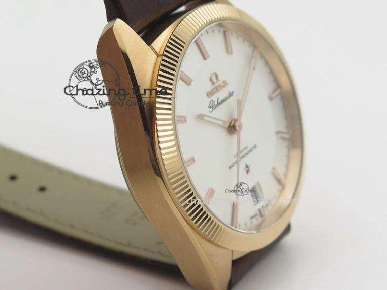 Globemaster Master Chronometer RG V6F Best Edition White Dial On Brown Leather Strap A GoodFit 8271