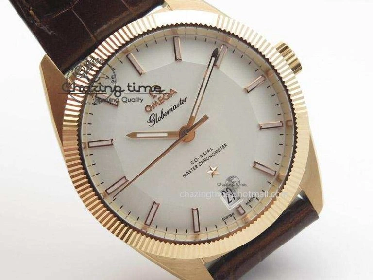 Globemaster Master Chronometer RG V6F Best Edition White Dial On Brown Leather Strap A GoodFit 8271