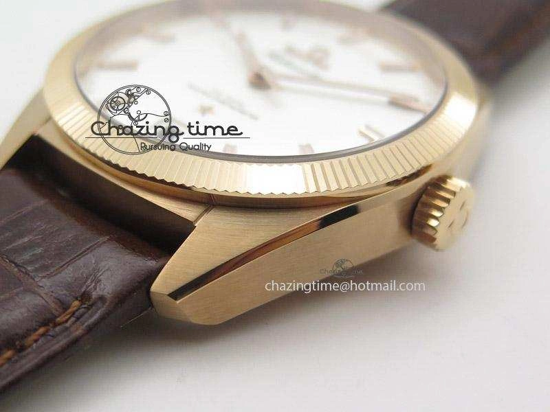 Globemaster Master Chronometer RG V6F Best Edition White Dial On Brown Leather Strap A GoodFit 8271