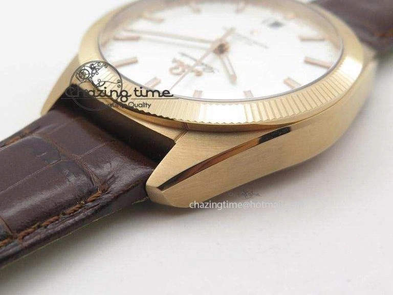 Globemaster Master Chronometer RG V6F Best Edition White Dial On Brown Leather Strap A GoodFit 8271