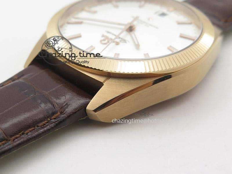 Globemaster Master Chronometer RG V6F Best Edition White Dial On Brown Leather Strap A GoodFit 8271