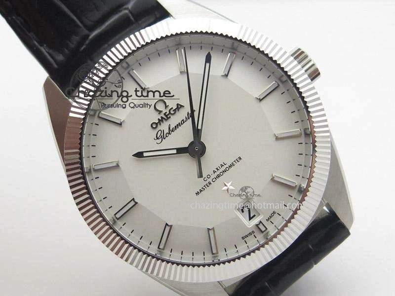Globemaster Master Chronometer SS V6F Best Edition White Dial On Black Leather Strap A FastDry 8269