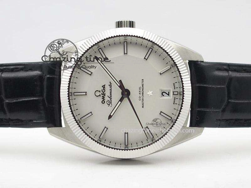 Globemaster Master Chronometer SS V6F Best Edition White Dial On Black Leather Strap A FastDry 8269